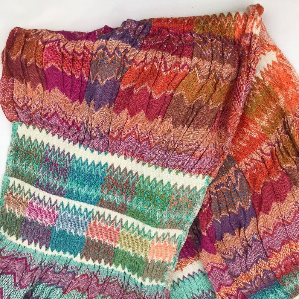 Tolani Multicolored Stripe Zigzag Pattern Ruched … - image 8